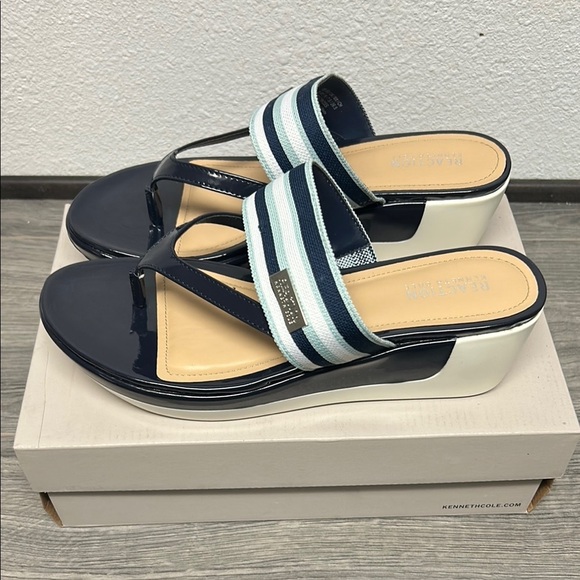 Kenneth Cole Reaction Women's Pepea Cross Jewel Wedge Sandals - Picture 5 of 6